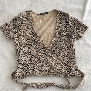Brandy Melville leopard crop top